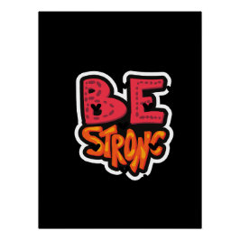 Póster Seja Forte, boa tipografia de Vibes