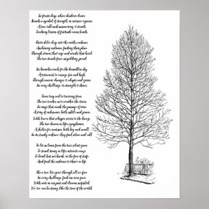 Poster Seja Forte Como a árvore arte e Poema