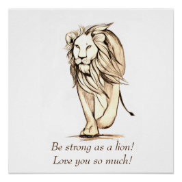 Póster Seja forte como um leão