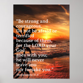 Poster Seja forte e corajosa Deuteronomia 31:6