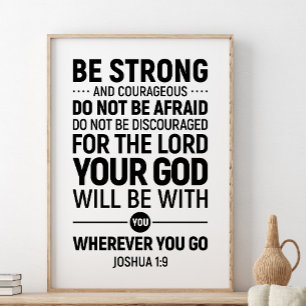 Poster Seja Forte E Corajosa, Joshua 1:9