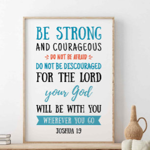 Poster Seja Forte E Corajosa, Joshua 1:9