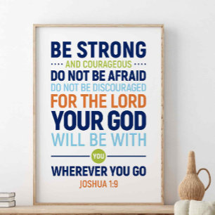 Poster Seja Forte E Corajosa, Joshua 1:9