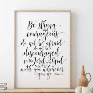 Poster Seja Forte E Corajosa, Joshua 1:9