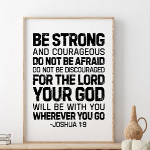 Poster Seja Forte E Corajosa, Joshua 1:9