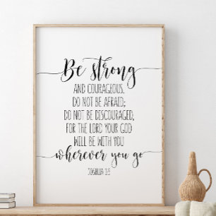 Poster Seja Forte E Corajosa, Joshua 1:9