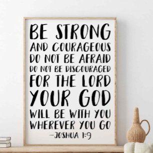 Poster Seja Forte E Corajosa, Joshua 1:9