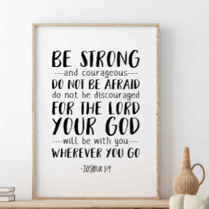 Poster Seja Forte E Corajosa, Joshua 1:9