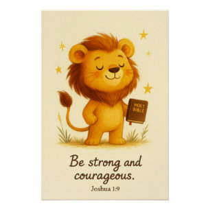 Póster Seja Forte e Corajoso – Josué 1:9