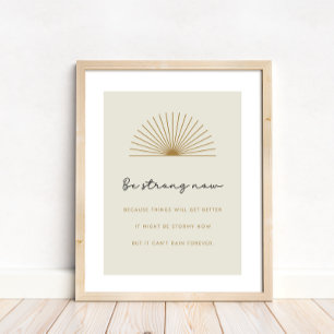 Poster Seja Forte E Obtenha Uma Citação Motivacional Melh