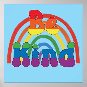 Poster Seja Gentil - Amor Arco-íris LGBTQIA