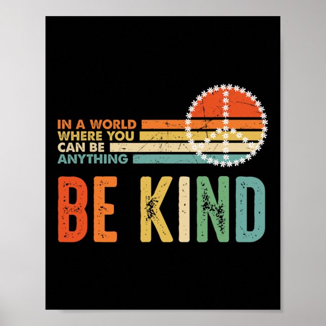 Poster Seja gentil Autismo Sinal de paz Tie Dye Spread (Frente)