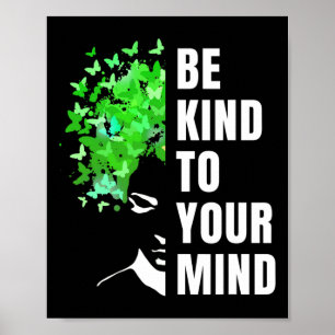 Poster Seja gentil com a sua mente Mês de Consciência da
