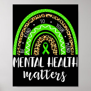 Poster Seja gentil com sua mente A saúde mental importa A