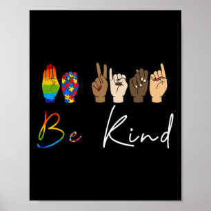 Poster Seja Gentil Conscientização do Autismo Orgulho Lgb