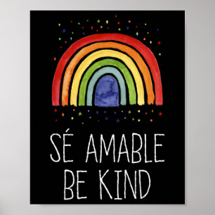 Poster Seja Gentil Em Espanhol Se Amable - Encourajador E