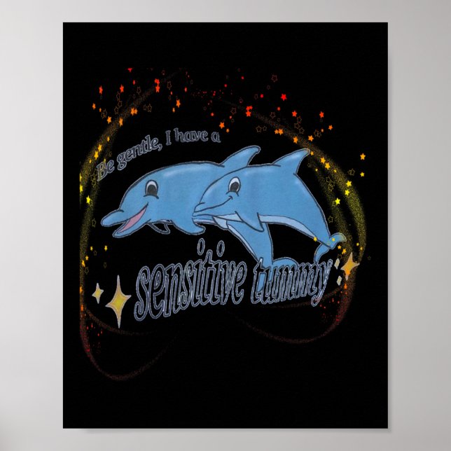 Poster Seja Gentil Eu Tenho Um Estômago Sensível (Frente)