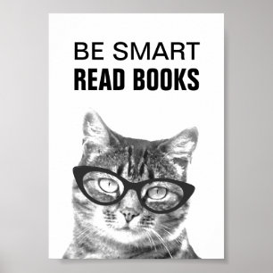 Poster Seja inteligente, lê livros pôster com foto engraç