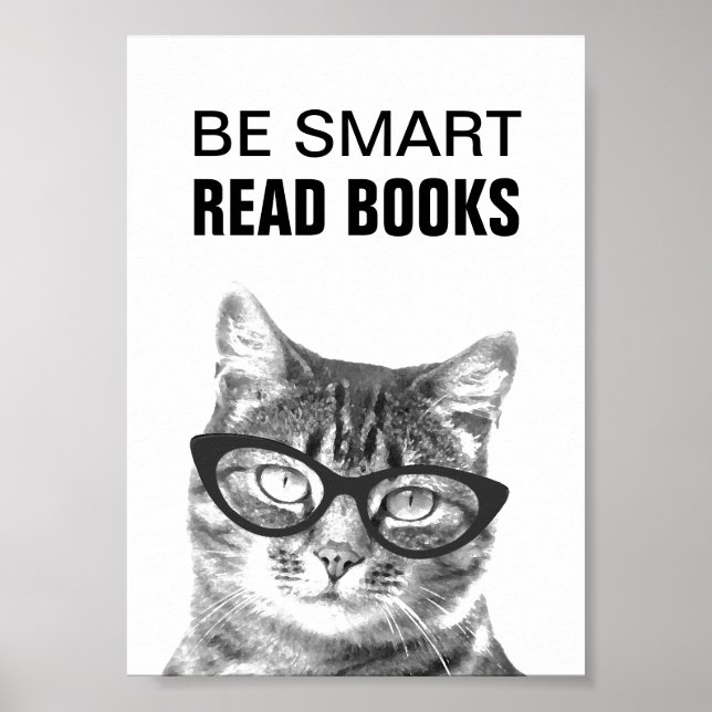 Poster Seja inteligente, lê livros pôster com foto engraç (Frente)