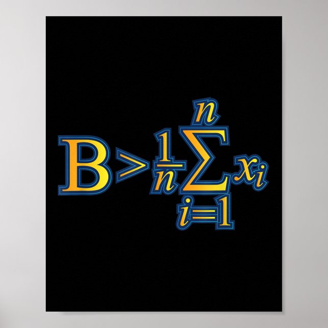 Poster Seja Maior que a Média - Citações de Matemática (Frente)