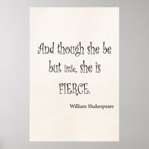 Poster Seja mas pouco é citações ferozes de Shakespear