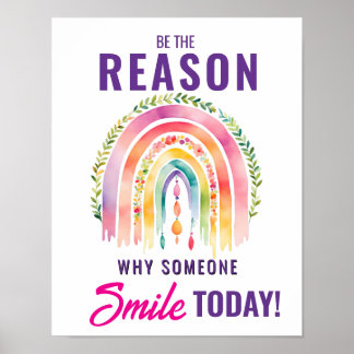Poster Seja o Motivo Pelo Qual Alguém Sorri Hoje Arco-íri