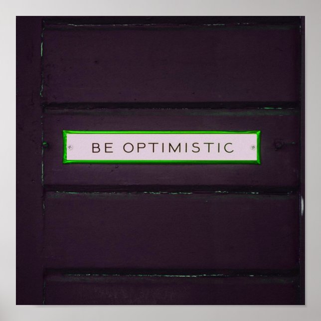 Poster Seja otimista, palavras positivas, olhar russo (Frente)