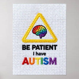 Poster Seja Paciente Eu Tenho Autismo | Sinal de texto bo