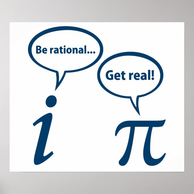 Poster Seja Racional Obtenha Pi De Matemática Imaginária  (Frente)