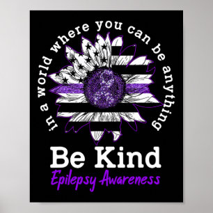 Poster Seja Roxo Fita Roxa Bondade de Girassol Epilepsia