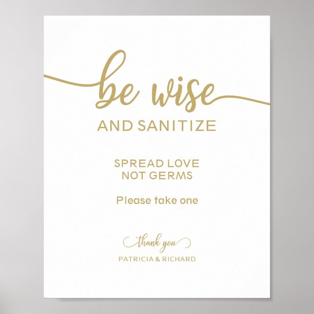 Poster Seja Sábio e Higienize Espalhe Amor Não Germes Sin (Frente)