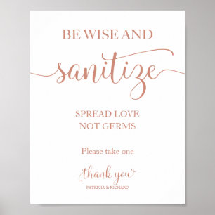 Poster Seja Sábio e Higienize Espalhe Amor Não Germes Sin
