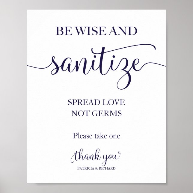Poster Seja Sábio e Higienize Espalhe Amor Não Germes Sin (Frente)