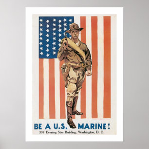 Póster Seja um fuzileiro naval dos E.U.!