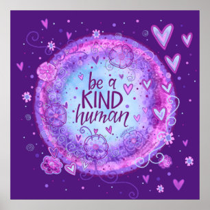 Poster Seja uma espécie de inspirivência roxa de citação