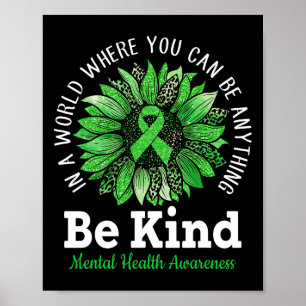 Poster Seja verde Fita Sunflower Mental Health Aware