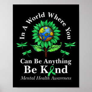 Poster Seja verde Fita Sunflower Mental Health Aware