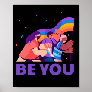 Poster Seja você. LGBT+Orgulho. Sinalizador arco-íris