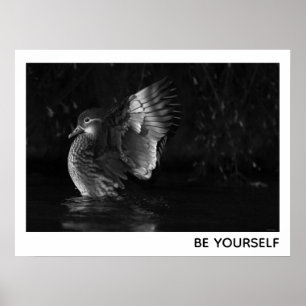 Poster Seja você mesmo foto fêmea do branco do preto do
