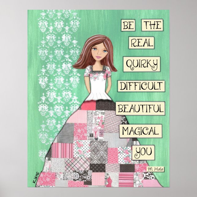 Poster Seja Você Mesmo - Menina de Camisa Quilada em Pari (Frente)