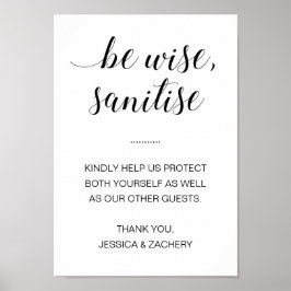 Poster Seja Wise Sanitize Hand Sanitiser Weding