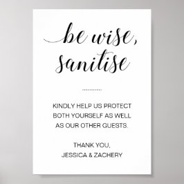 Poster Seja Wise Sanitize Hand Sanitiser Weding