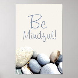 Poster Sejam Mindful Inspiron Quote Tipografia Pebbles