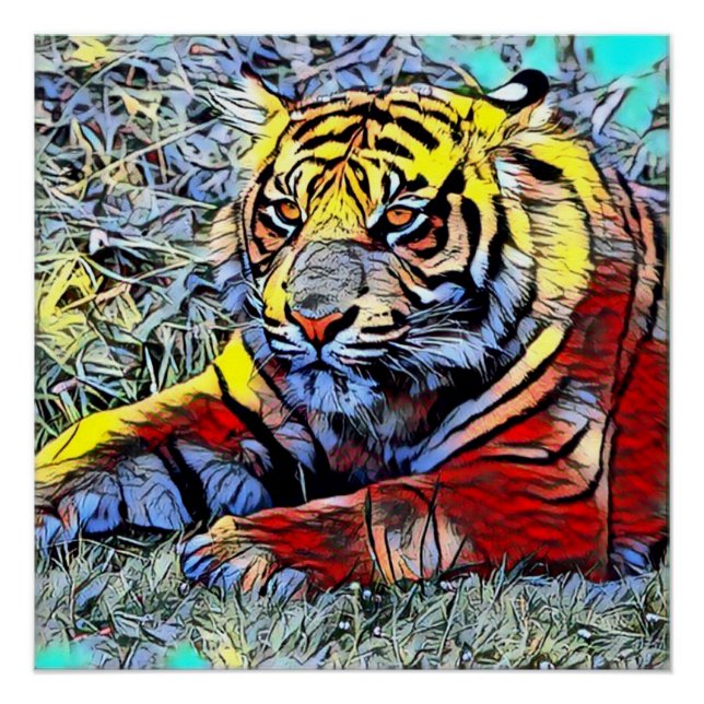 Póster Seleção de cor - Tigre 2 (Frente)