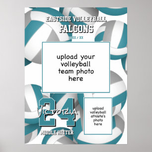 Poster seleção de vôlei com cinza de chá