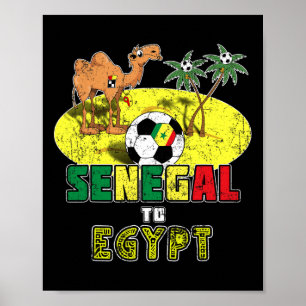 Poster Seleção Senegalesa de Futebol Para o Egito Retro 