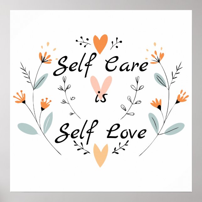 Poster Self Care é Self Love: A Motivational Wall Art (Frente)