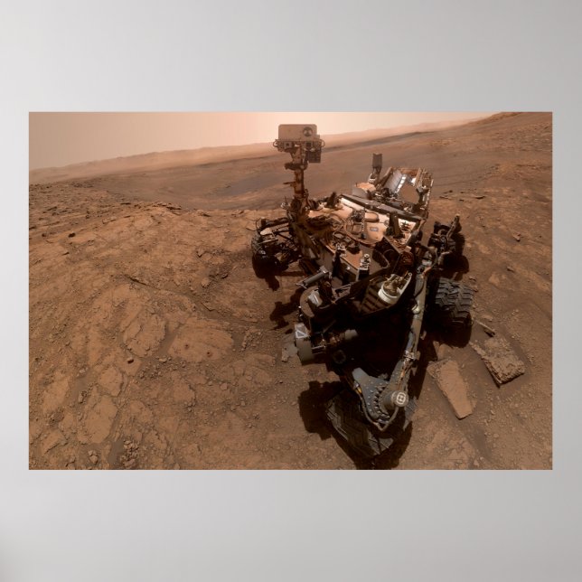 Poster Selfie da Paisagem Marciana Vermelha do Curiosity  (Frente)