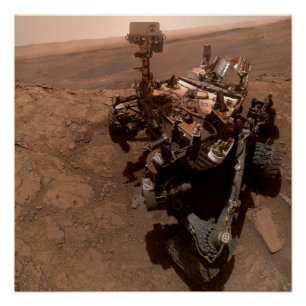Póster Selfie da Paisagem Marciana Vermelha do Curiosity 