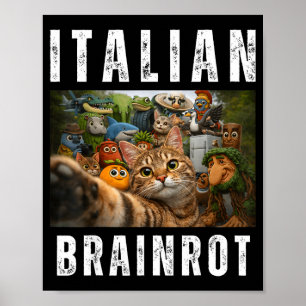 Poster Selfie de gato com meme engraçado de brainrot ital